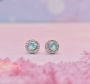 Blue Topaz & CZ Studs