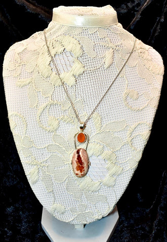 Orange Australian Opal and Carnealian Pendant.