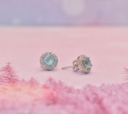 Blue Topaz & CZ Studs