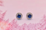 Blue Siberian Quartz & CZ Studs