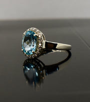 Aquamarine Premium Gemstone Oval Ring