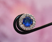 Blue Siberian Quartz & CZ Studs
