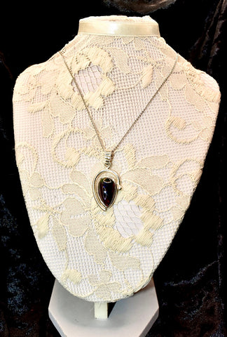 Black Opal Drop Pendant