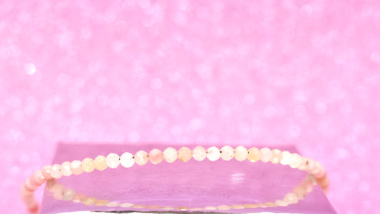 Pink Opal Micro Cut Bead Bracelet
