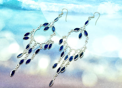 Amethyst Boho Silver Earrings