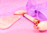 Rose Quartz Dermaroller & Gua Sha Set