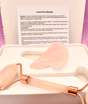 Rose Quartz Dermaroller & Gua Sha Set