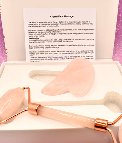 Rose Quartz Dermaroller & Gua Sha Set