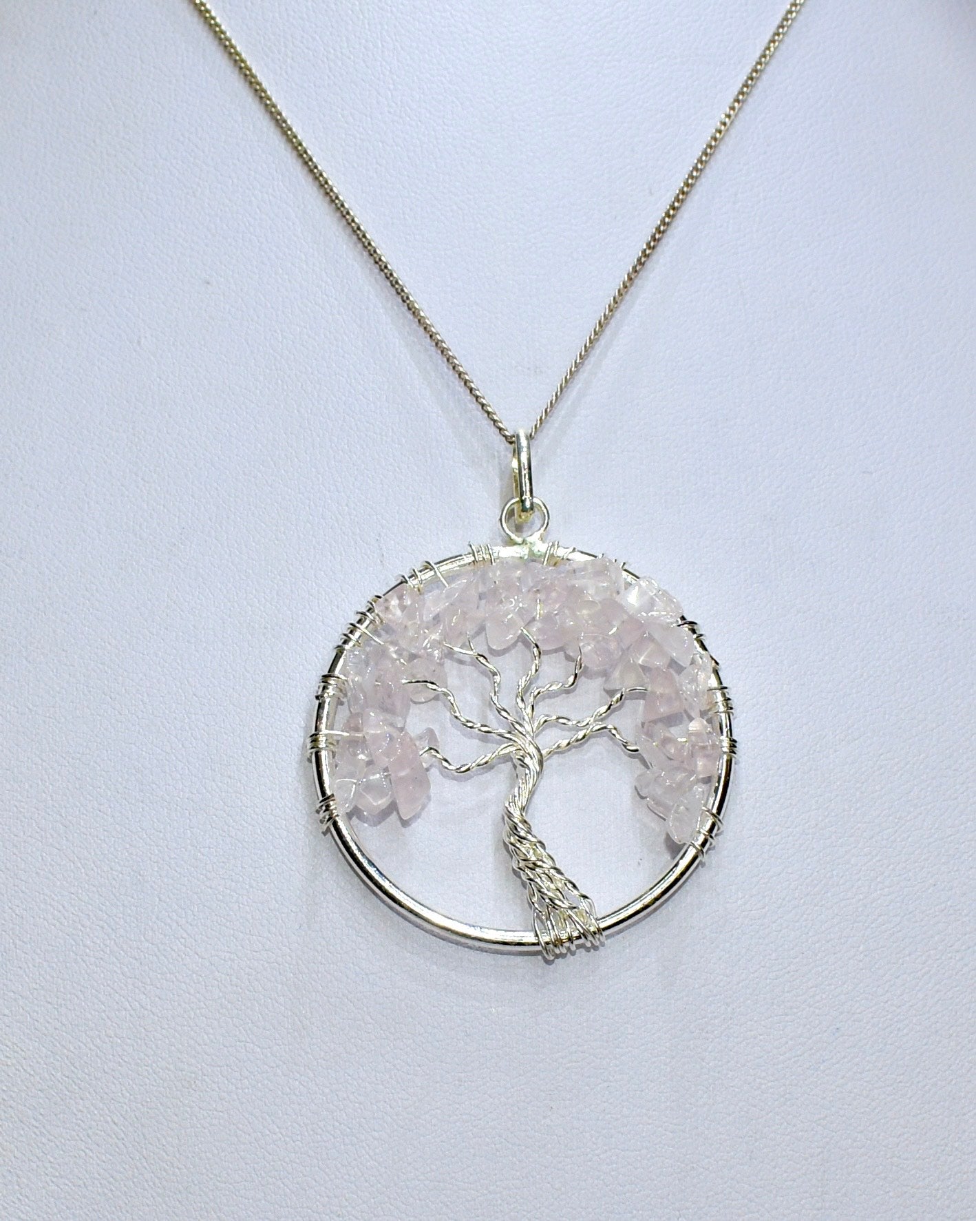 Rose Quartz Tree of Life Pendant