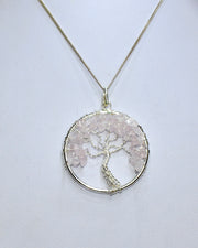 Rose Quartz Tree of Life Pendant