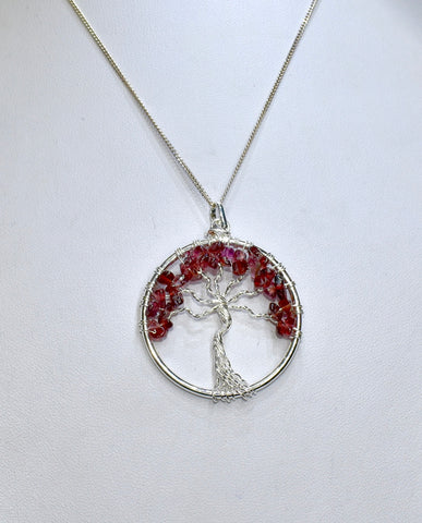 Garnet Tree of Life Pendant