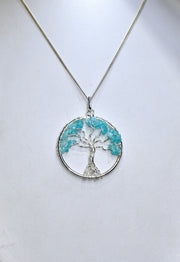 Blue Topaz Tree of Life Pendant