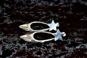 Silver Star Drop Earrings