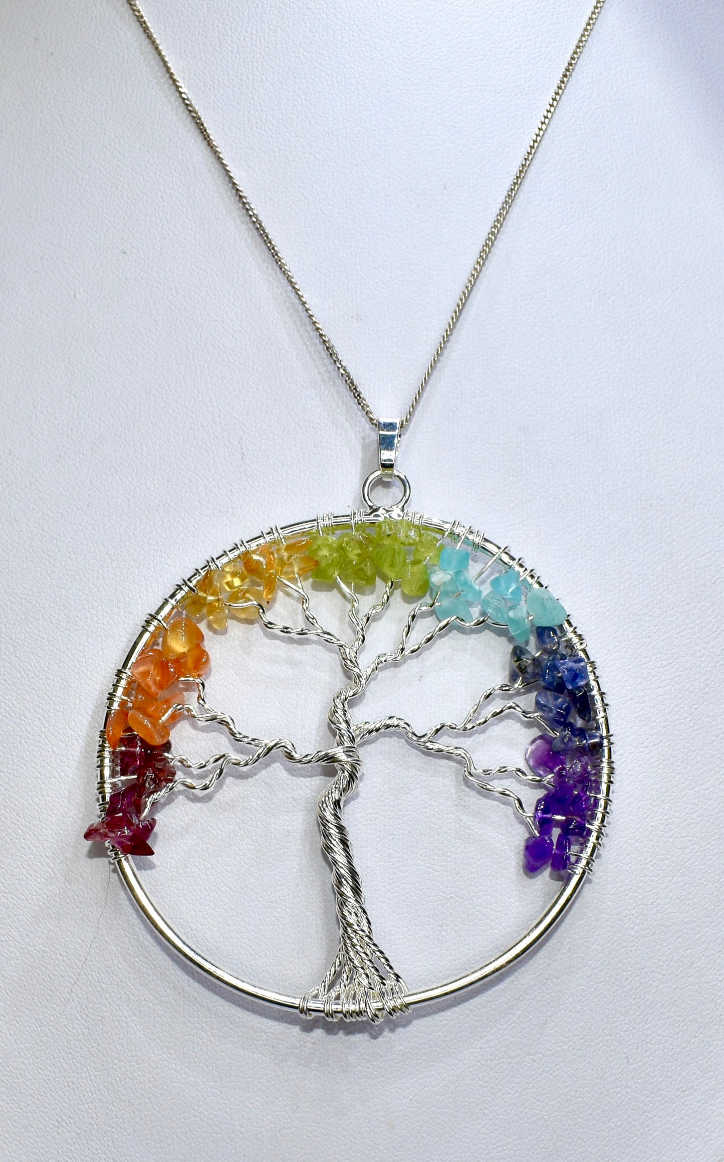 Chakra Crystal Tree of Life Pendant