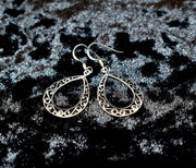Silver Pattern Drop Earrings