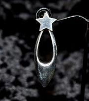 Silver Star Drop Earrings