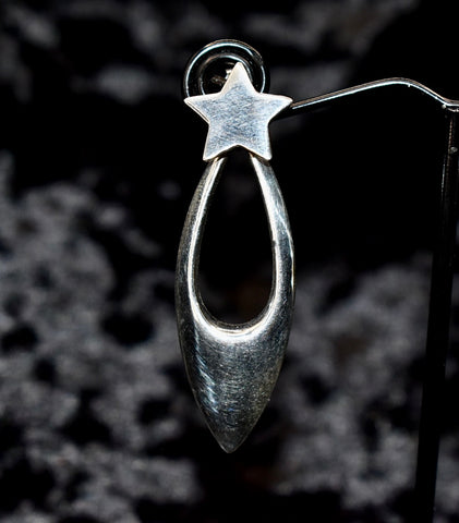 Silver Star Drop Earrings