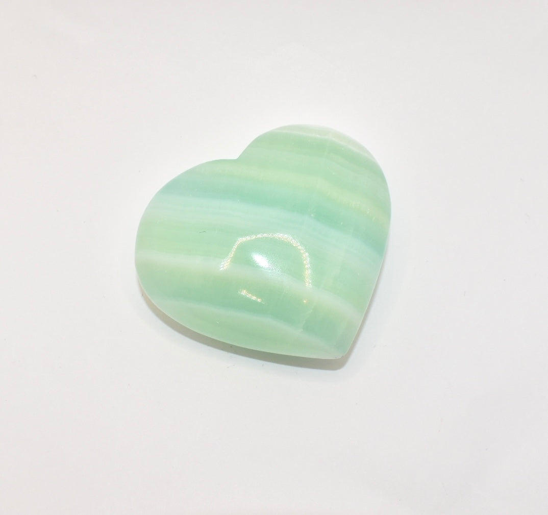Green Calcite Heart