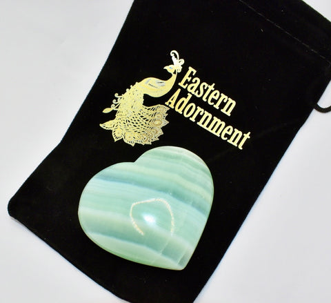 Green Calcite Heart