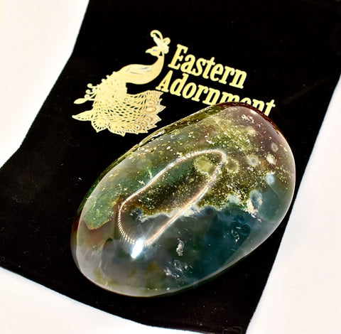 Green Moss Agate Cabochon Crystal