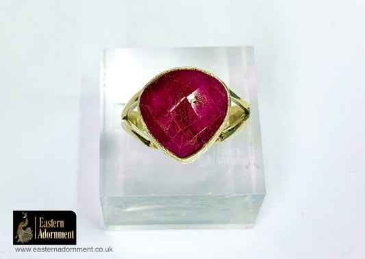 Pink Ruby with Inclusion, ring set in silver