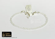Moonstone Micro Cut Bead Bracelet with Silver Charm Clasp