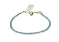 Blue Topaz Micro Cut Bead Bracelet with Silver Charm Clasp