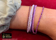 Amethyst Micro Cut Bead Bracelet