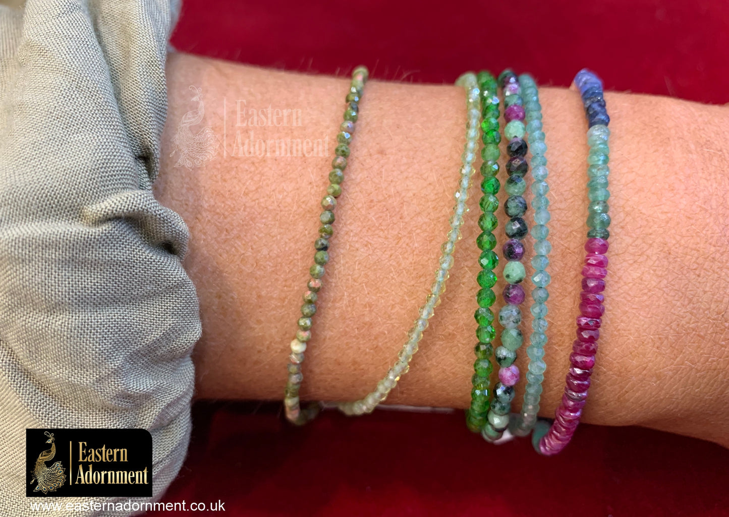 Mixed Tourmaline Micro Cut Bead Bracelet