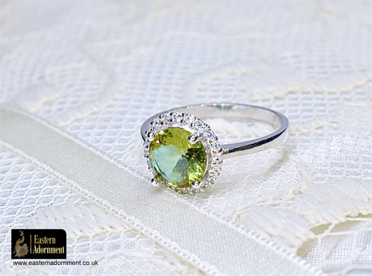 Alexandrite and CZ Ring