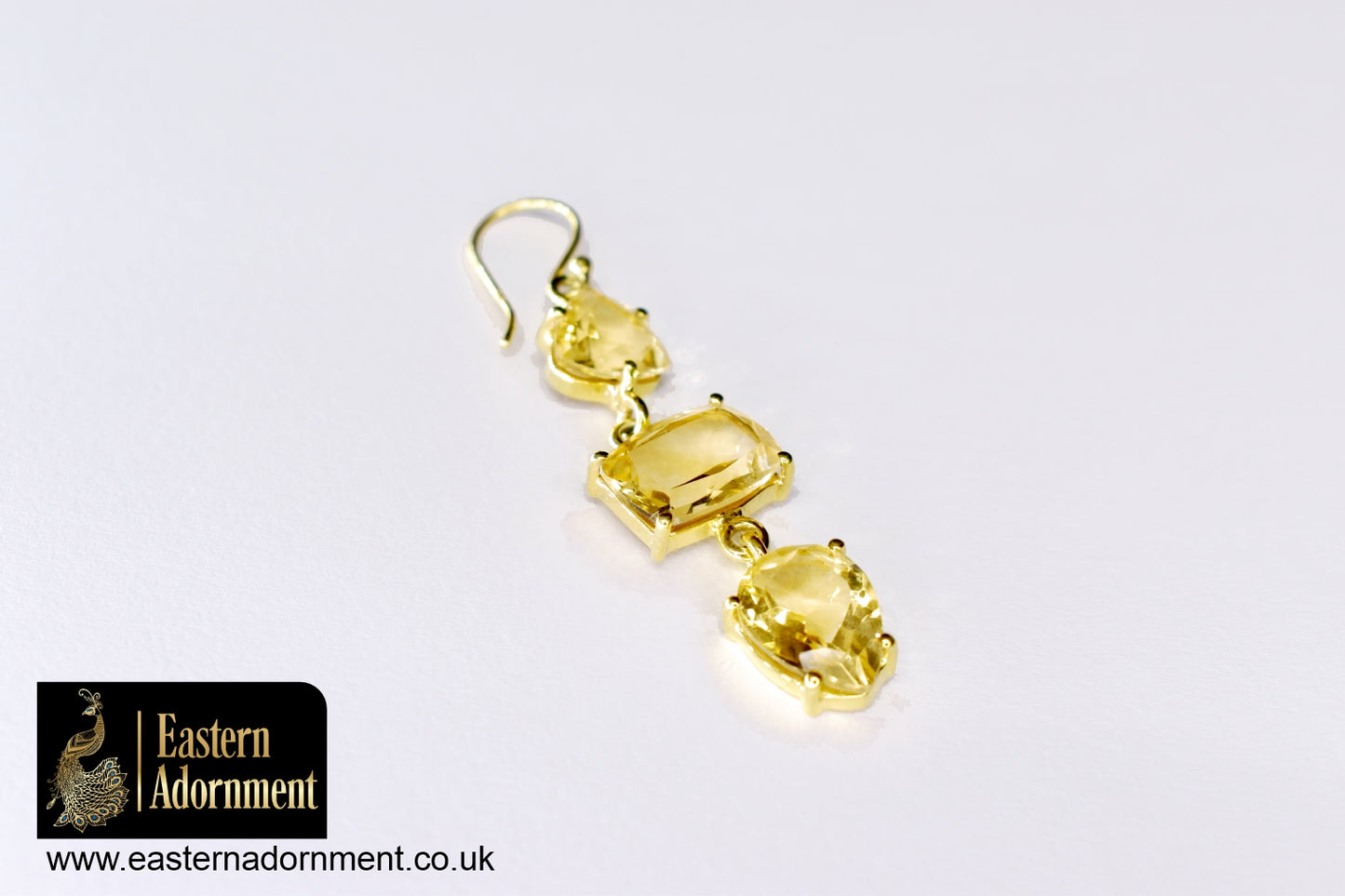 Citrine and Gold Plate Statement Earrings