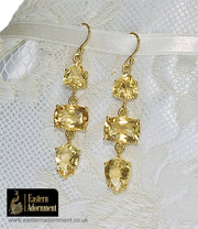 Citrine and Gold Plate Statement Earrings
