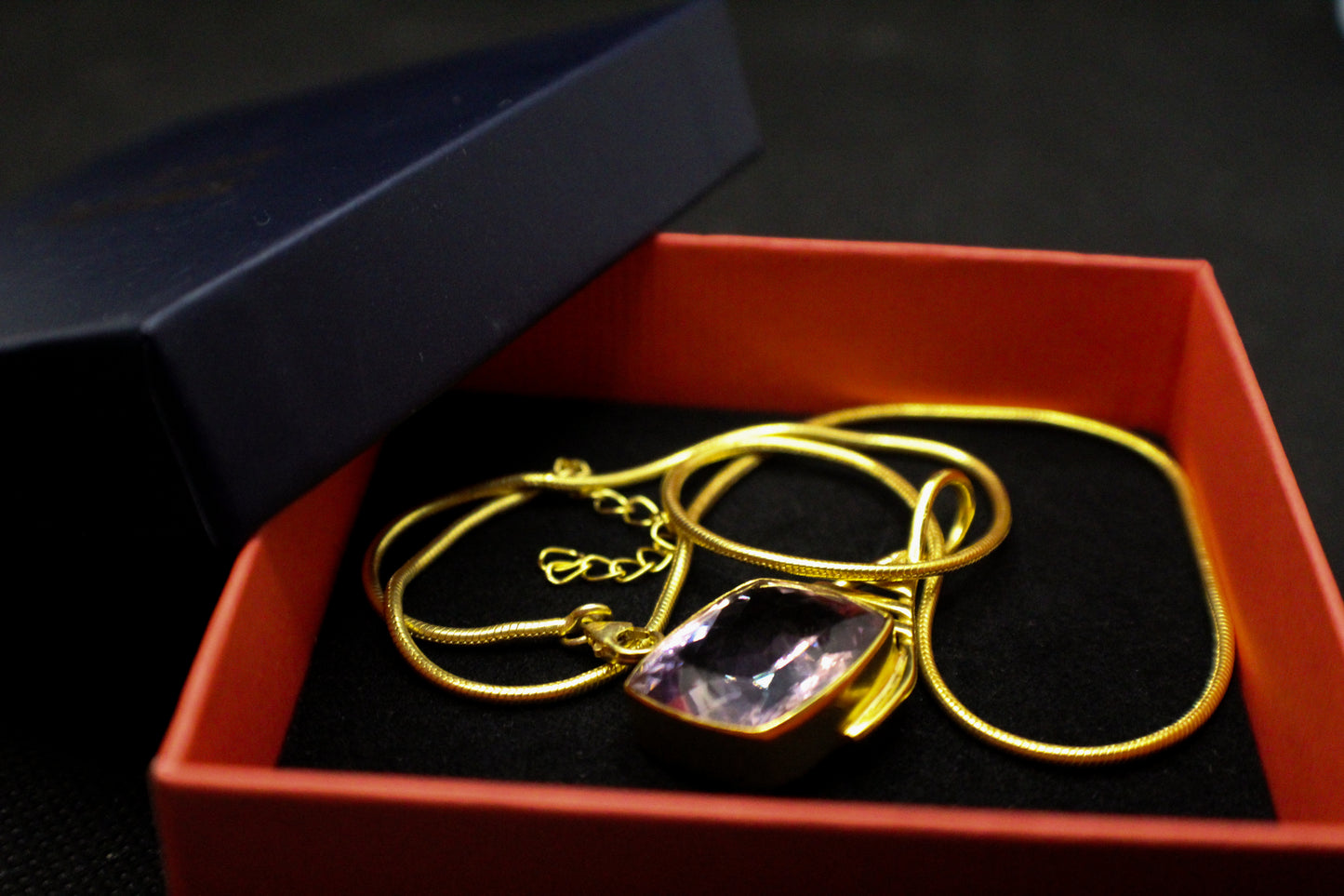Ametrine Faceted Gold Plated Pendant