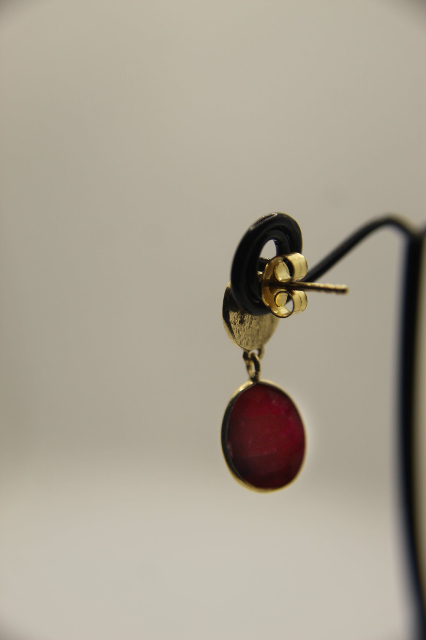 ruby gold plated earrings