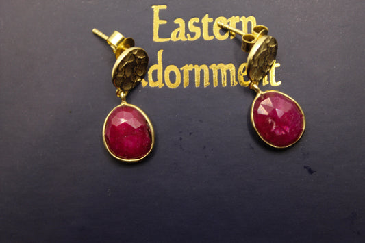 ruby gold plated earrings