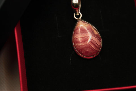 Rhodochrosite Teardrop Pendant
