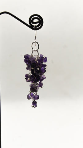 Amethyst Cluster Crystal Earrings