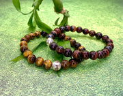 Red Tiger's Eye Crystal Bead Bracelet