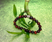 Red Tiger's Eye Crystal Bead Bracelet