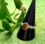 Golden Tiger's Eye Mini Oval Ring