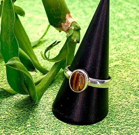 Golden Tiger's Eye Mini Oval Ring