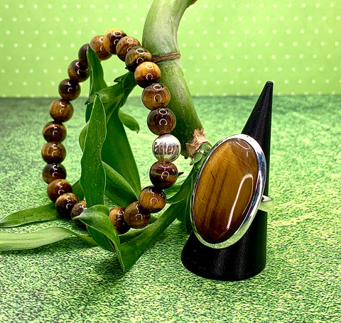Golden Tiger's Eye Crystal Bead Bracelet