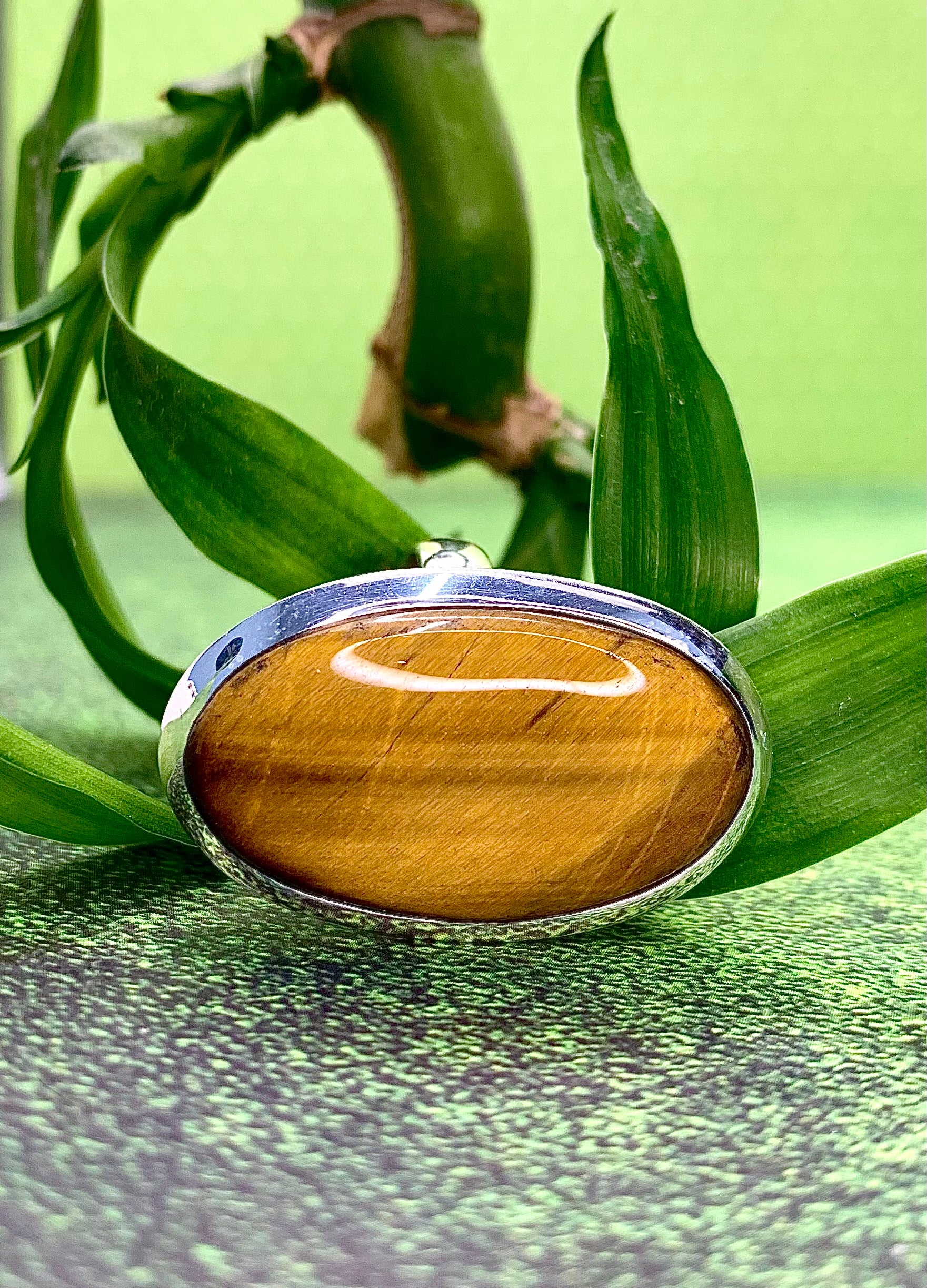 Golden Tiger’s Eye Oval Ring set in 925 silver