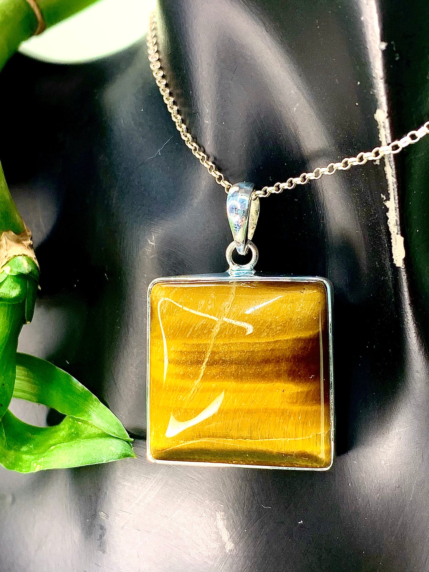 Golden Tiger's Eye Square Pendant