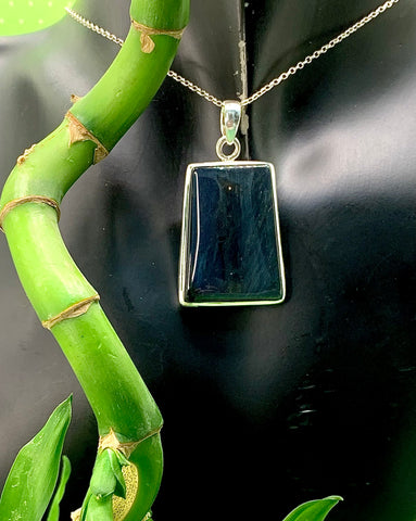 Blue Tiger's Eye Oblong Pendant