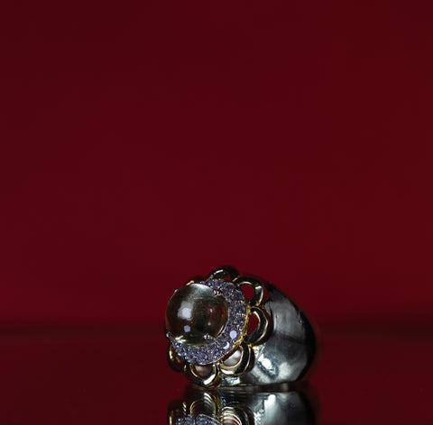 Yellow Topaz Flower Ring