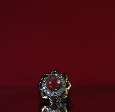 Yellow Topaz Flower Ring