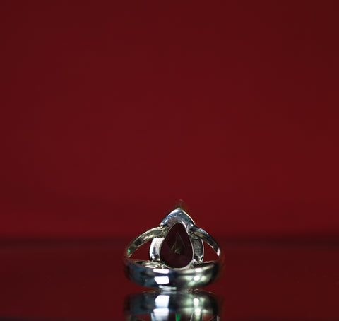 Mystic topaz teardrop ring