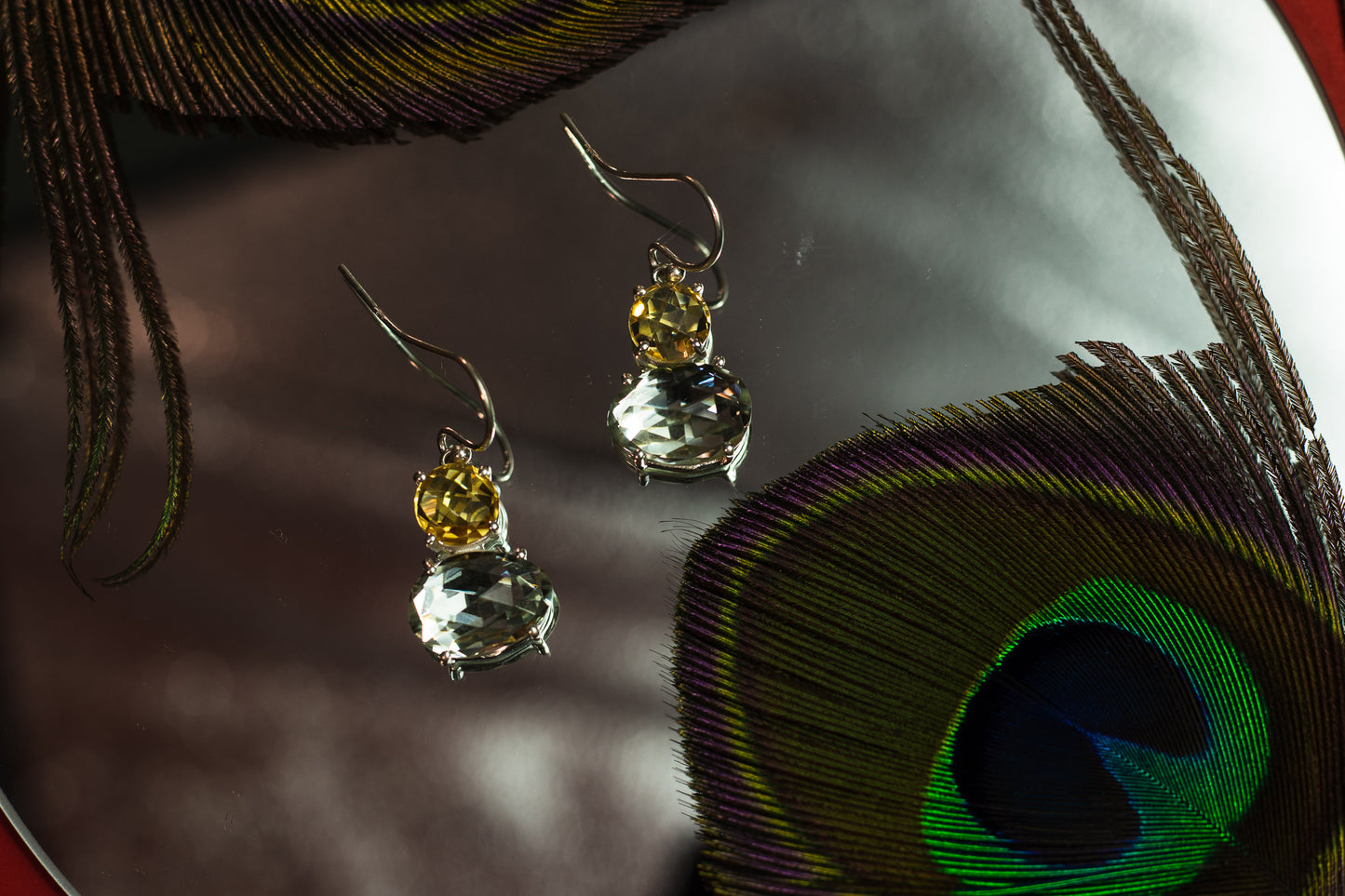 Citrine and Clear Quartz Earrings