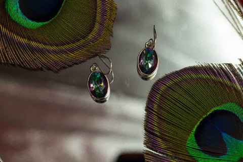 Mystic Topaz Oval Drop Earrings